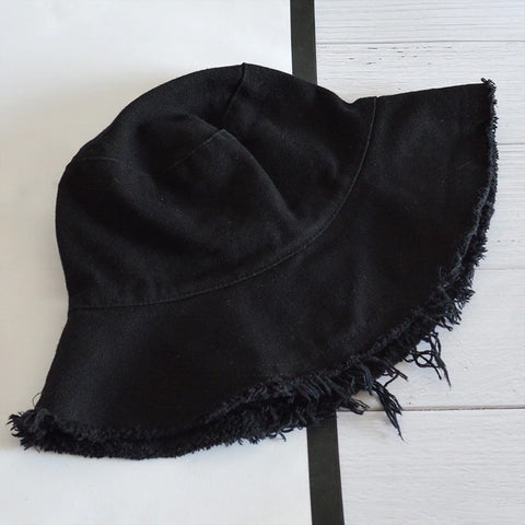 Black Cotton Bucket Hat (New)