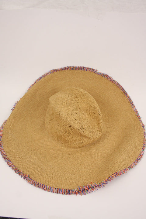 Brown with Rainbow Straw Sunhat