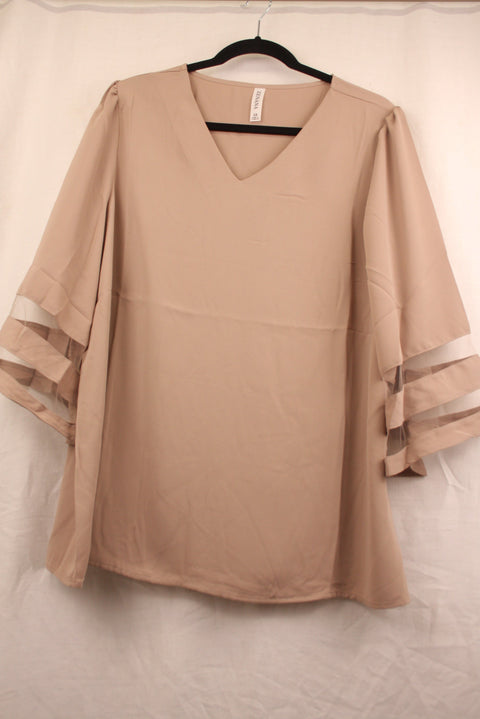 Tan Silk Shirt-2XL