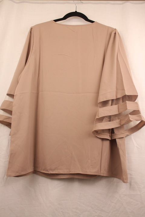 Tan Silk Shirt-2XL