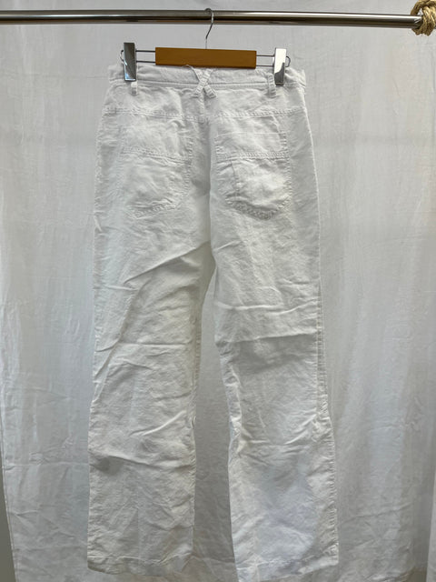 White Linen Pants--30