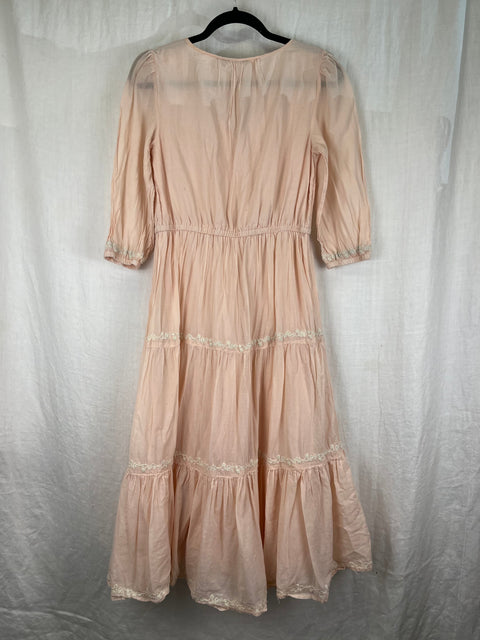 Long Cotton Pink Dress