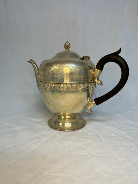 Silver Teapot with Wooden Handle