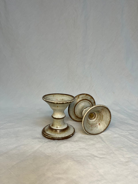 Set of 2 Clay Candle Holders