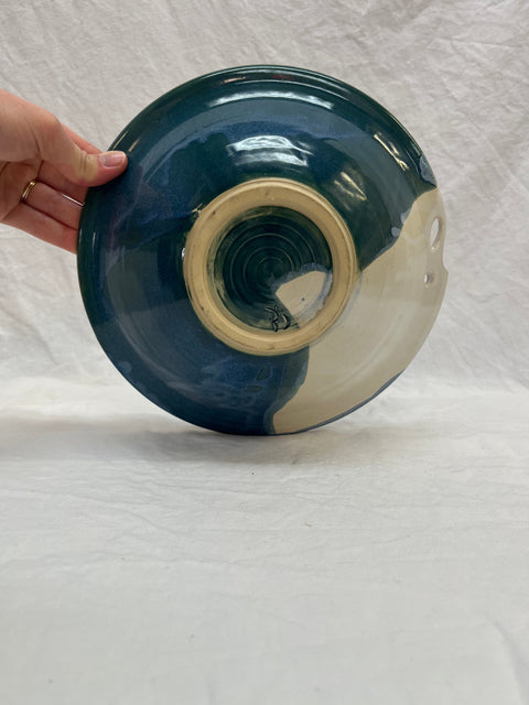 Large Blue and White Pottery Bowl