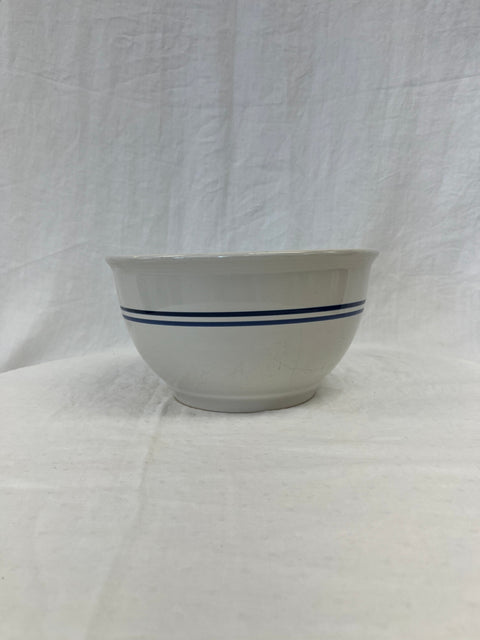 Large Blue and White Ceramic Mixing Bowl