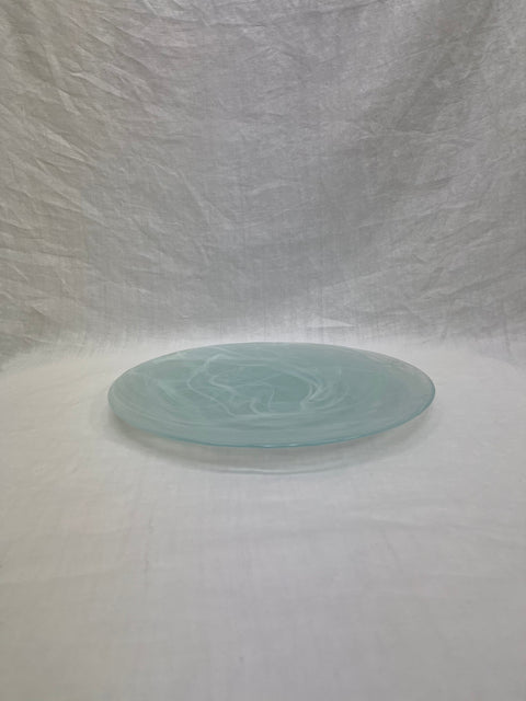 Light Blue Glass Serving Plate